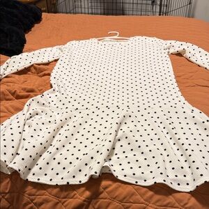 Cabana Life White Polka Dot Long Sleeve Dress